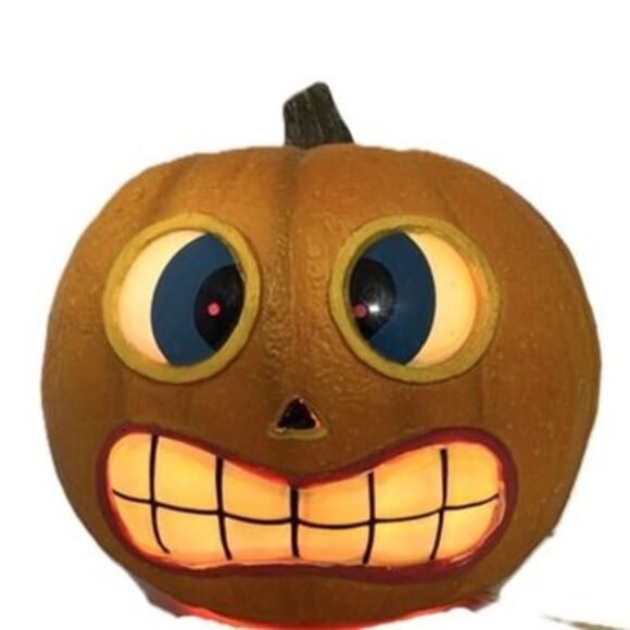 Vintage Gemmy Halloween Foam Pumpkin Mold Light Up Jack-O’-Lantern Face Decorati - Picture 2 of 7